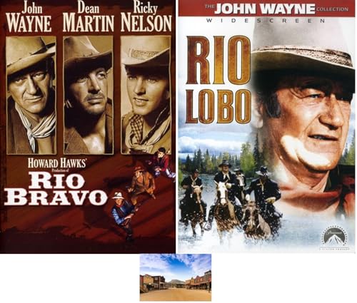 John Wayne Double Feature RIO LOBO RIO BRAVO DVD Includes Western Movie Art Card