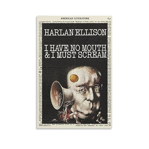 I Have No Mouth and I Must Scream by Harlan Ellison Book Cover Posters for Room Aesthetic and Decor Canvas Painting Wall Art Poster for Bedroom Living Room Decor Xinchxcm U