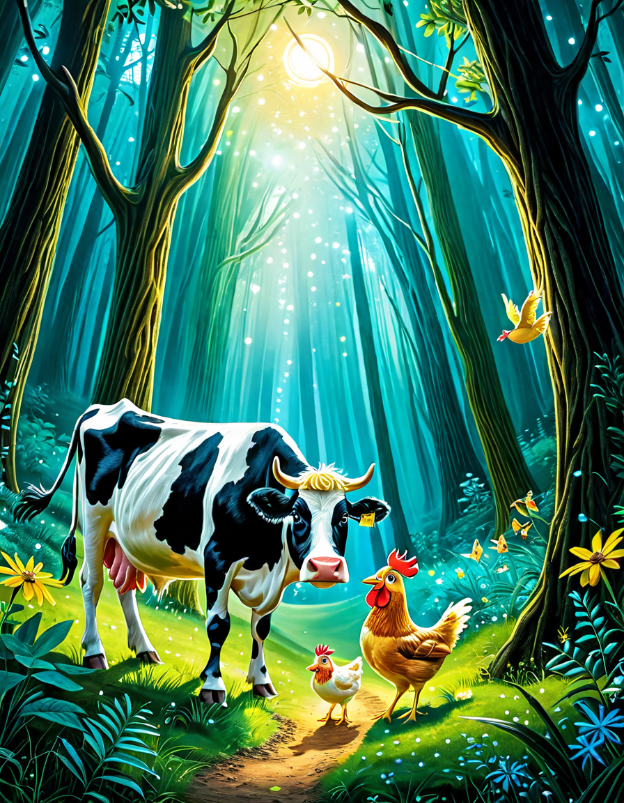 Cow and Chickens